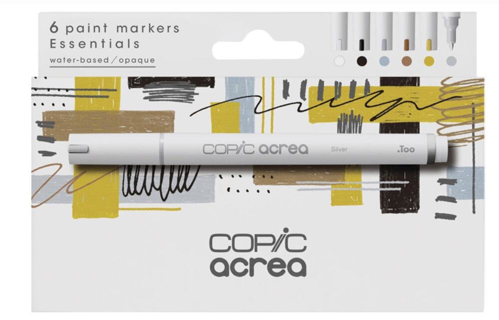COPIC acrea Essentials 6 Paint Marker Set Opaque Water Based NEW